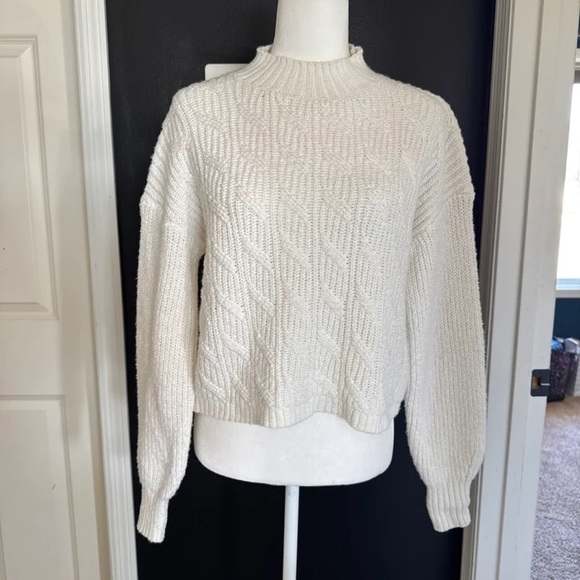J. Crew Cream Cotton-blend cable mockneck sweater
Size Small - Picture 6 of 12